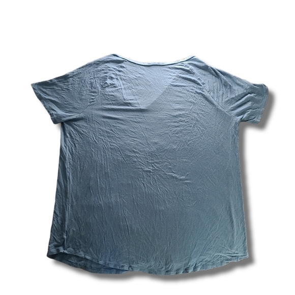 𝅺VS PINK Baby Blue Cream Cursive Logo Tee - Picture 3 of 4